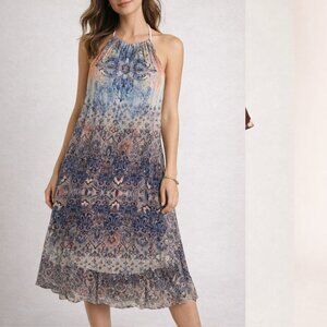 NWT G Collection Boho Sleeveless Neck Tie Sleeveless Long Maxi Dress Size Small